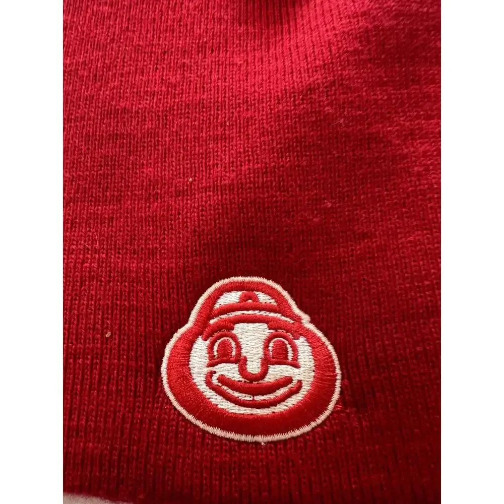 Ohio State Buckeyes Red Knit Beanie Hat Brutus Logo‎ Top of the World Acrylic